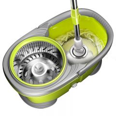 大号双驱动旋转拖把桶自动甩干脱水不锈钢墩布吸水拖布挤水地拖桶拖把头 绿色